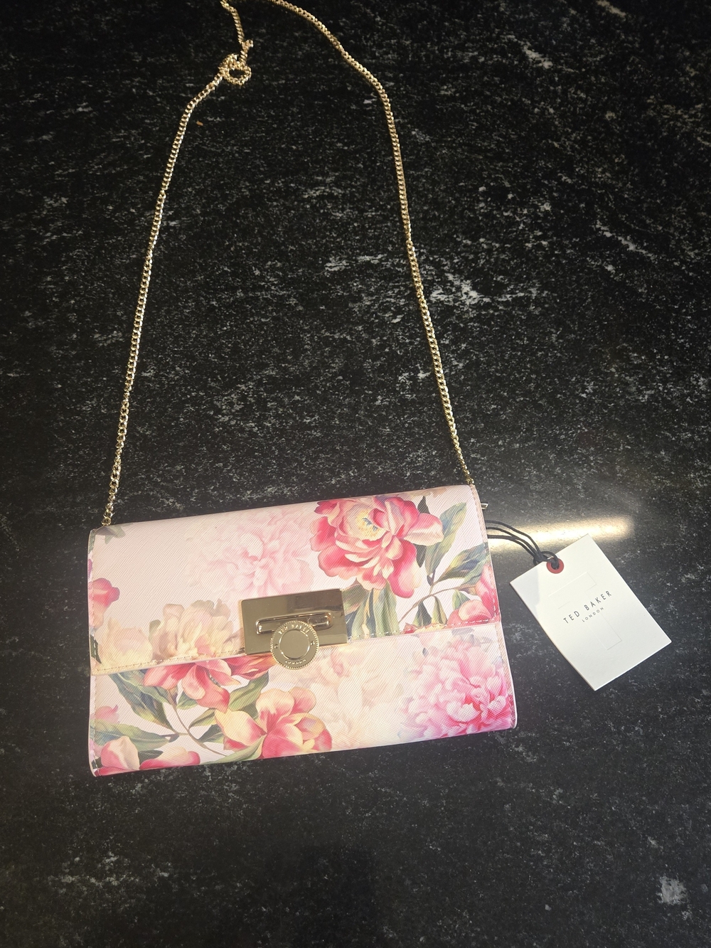 Ted Baker Pink Floral Chain Shoulder Bag